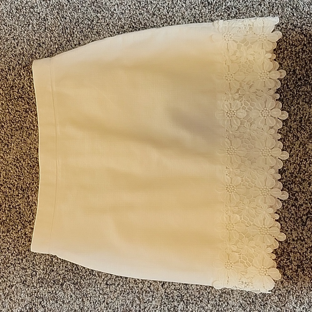 J Crew White Skirt with Flowers